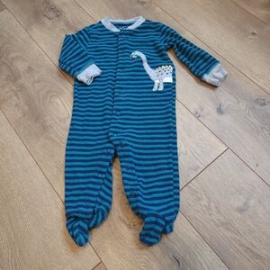 Striped Blue Dinosaur Kids One Piece